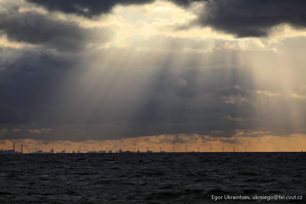 Sun shining through the clouds