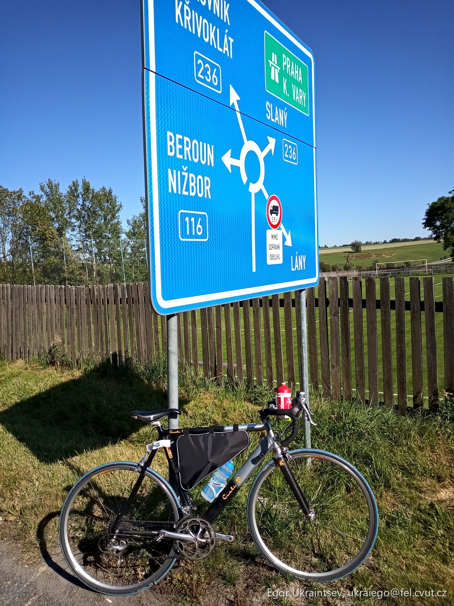 Bike leaning against a road