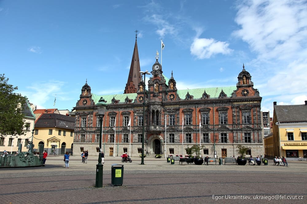Large building with a clock