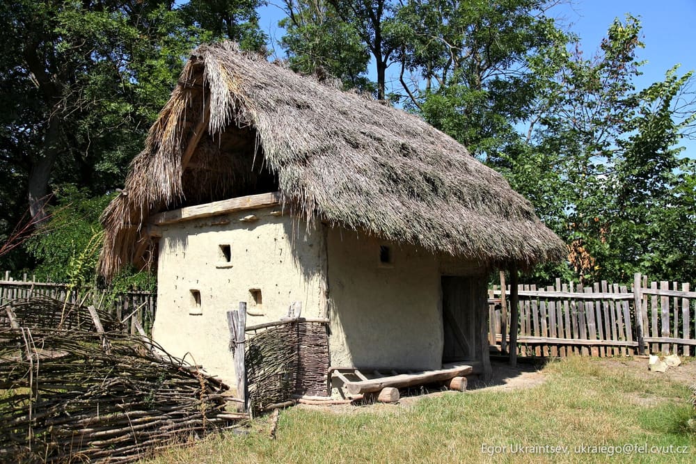 Small hut with a thatched