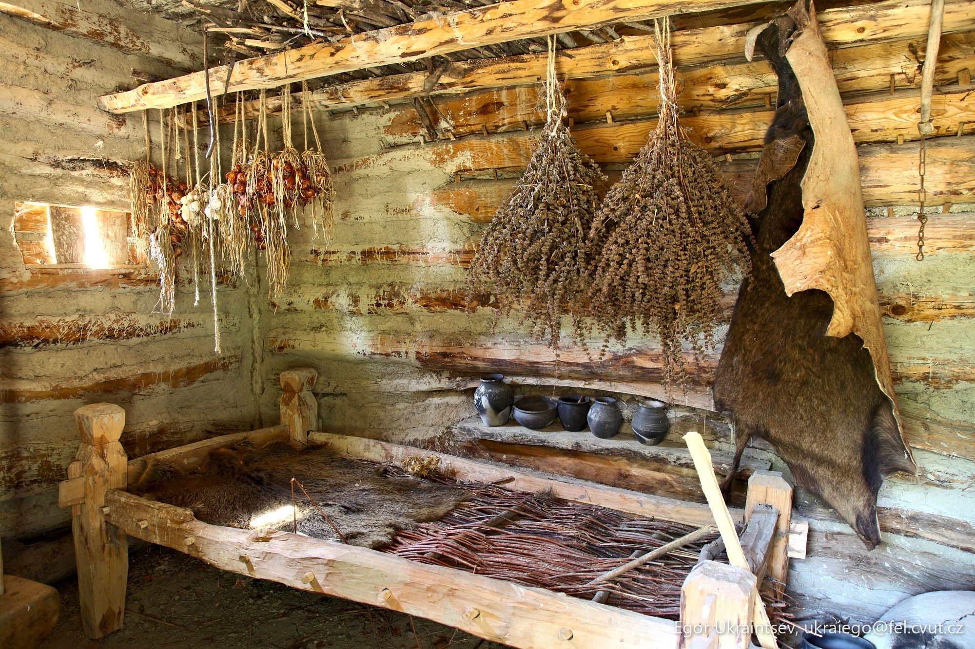Old wooden bed