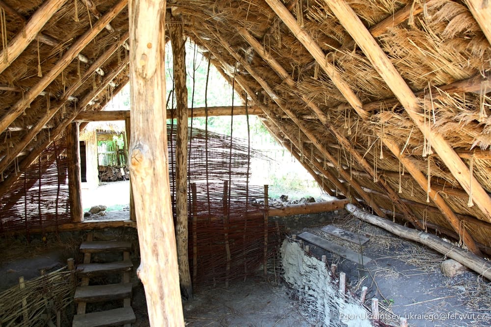 Old barn with straw bales