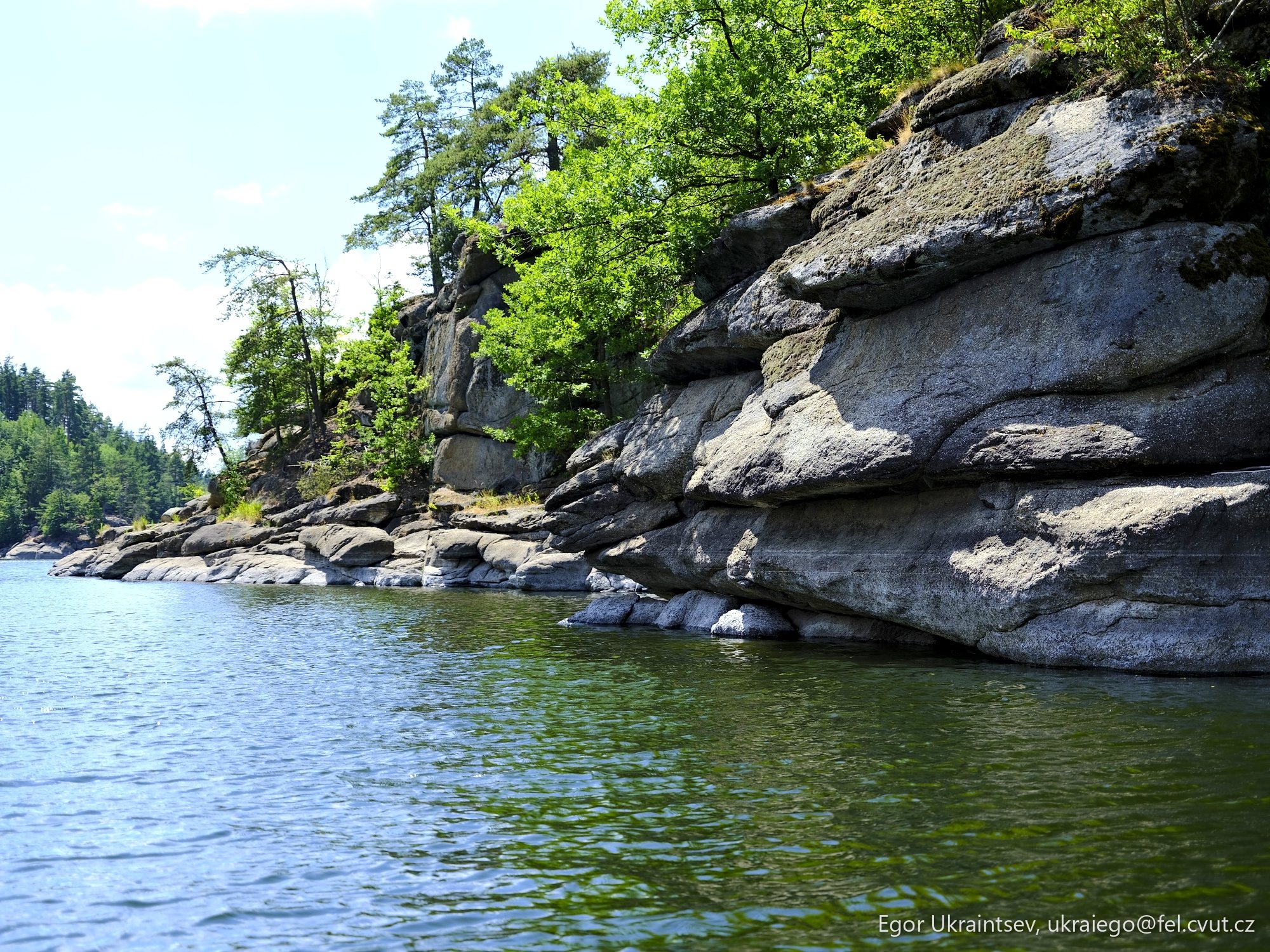 Lake with rocks and trees