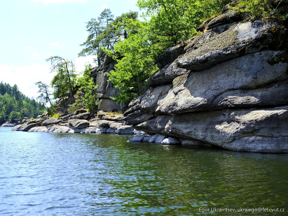 Lake with rocks and trees