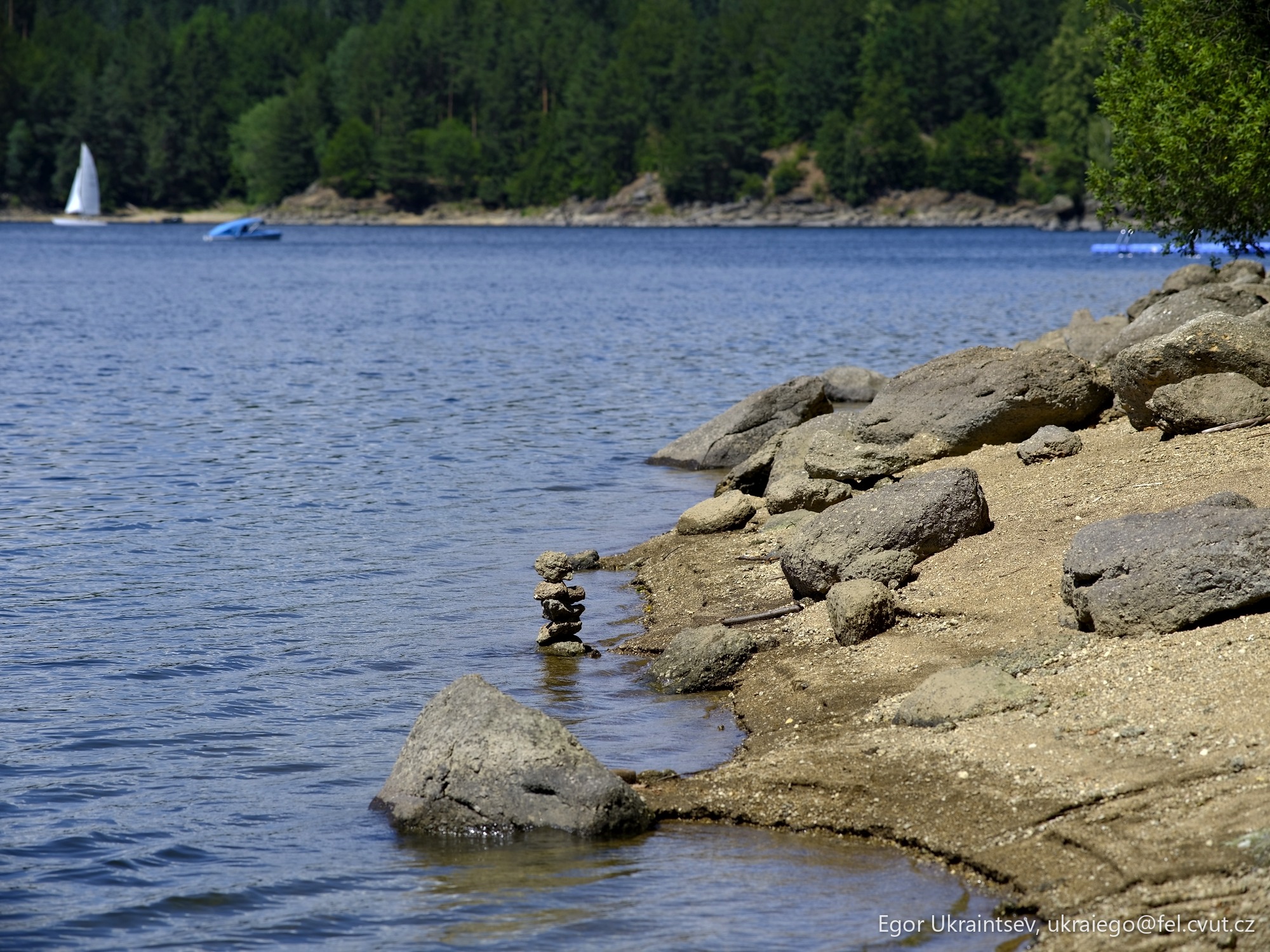 Lake with rocks and trees