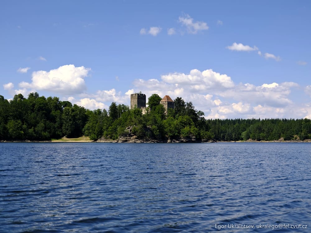 Castle in the middle of a lake