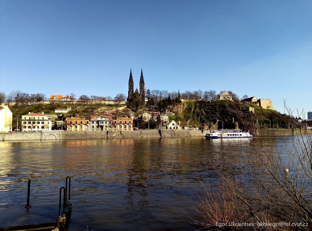 Small town on a river