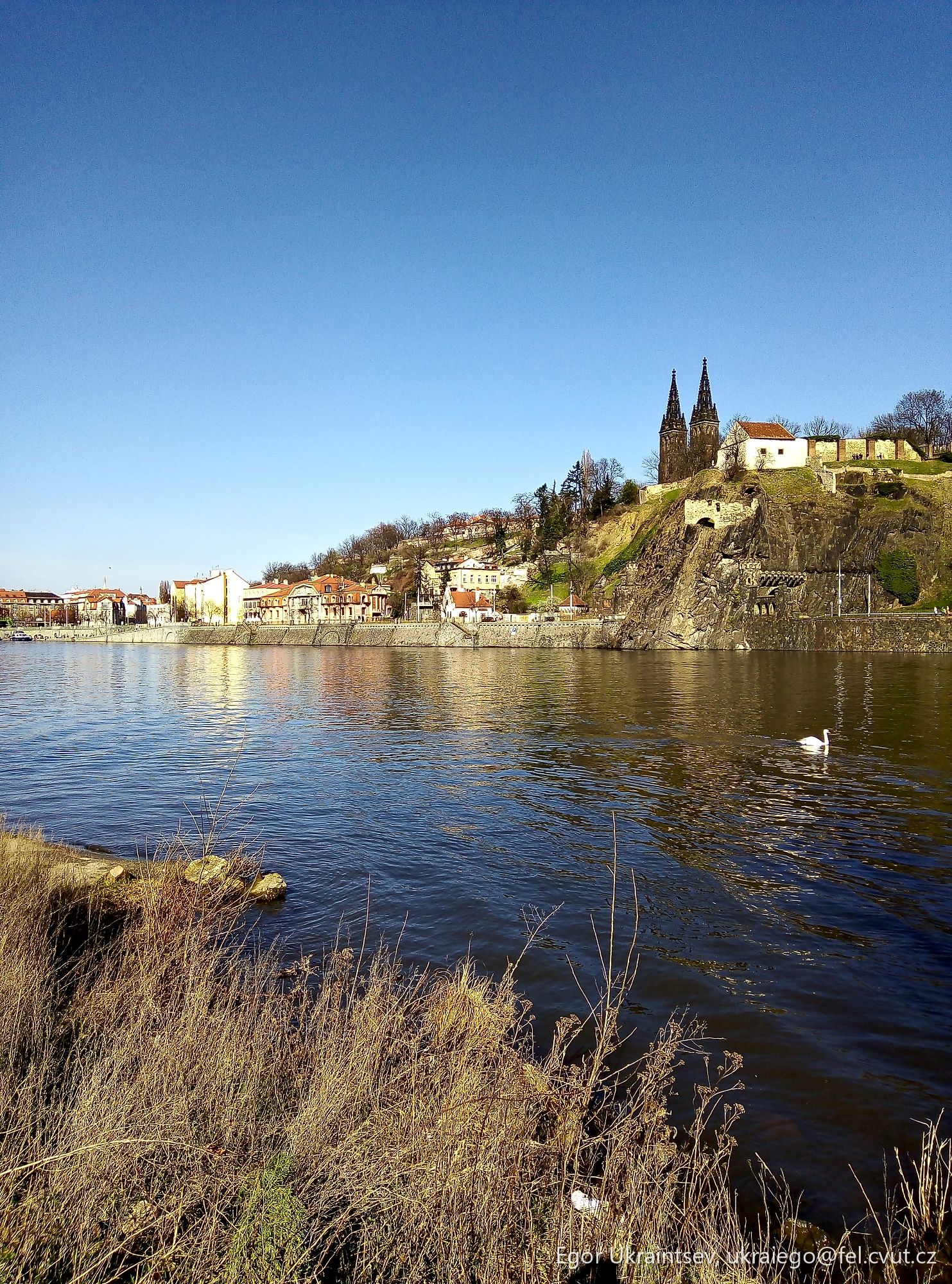 Lake with a church
