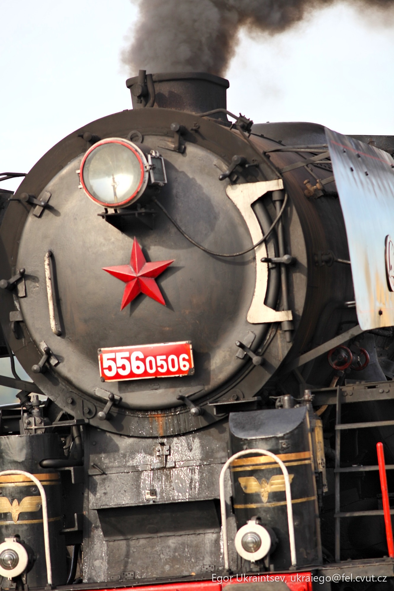 Steam train with smoke coming