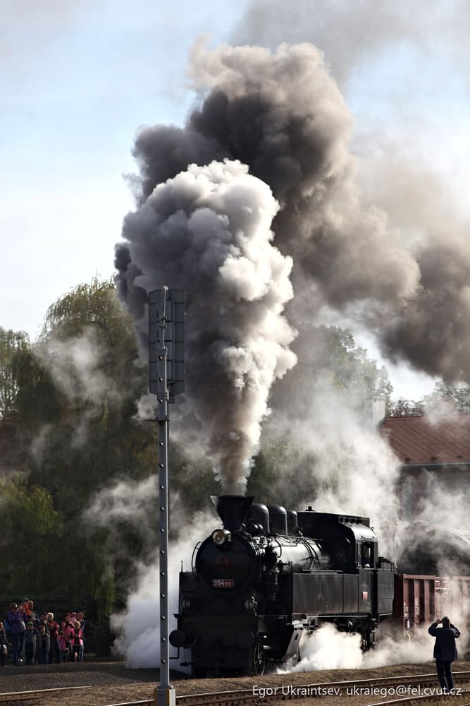Steam train coming down