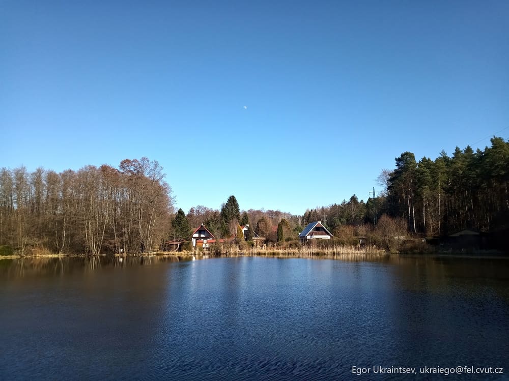 Lake with a house
