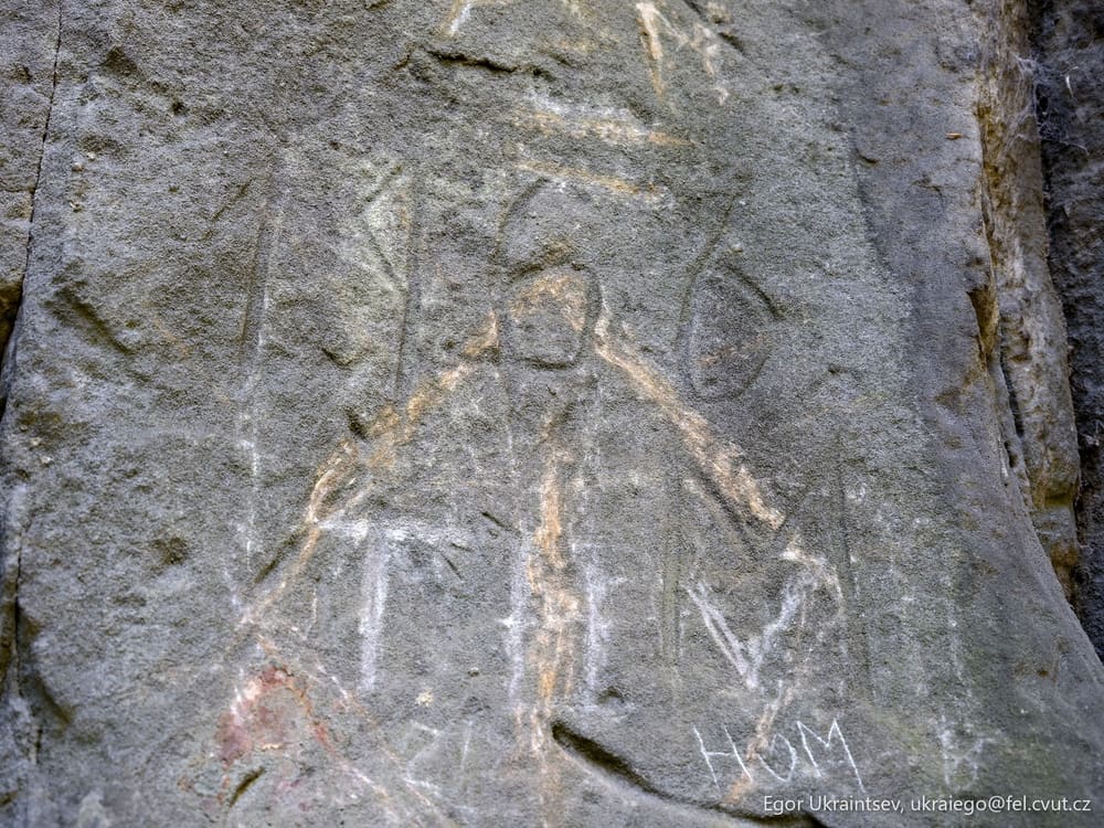 Rock with a person