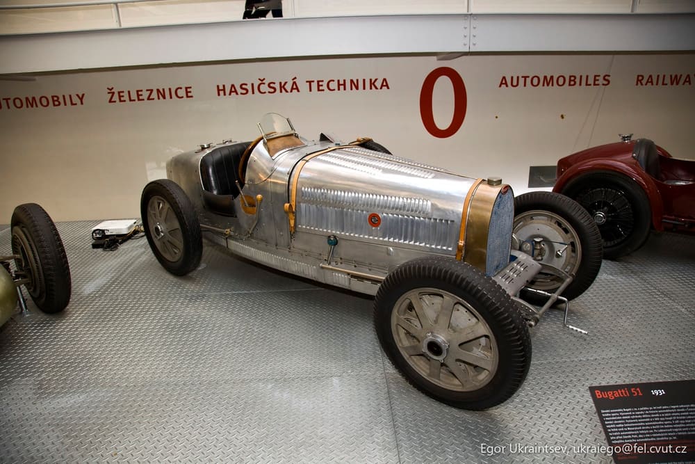 Old race car on display