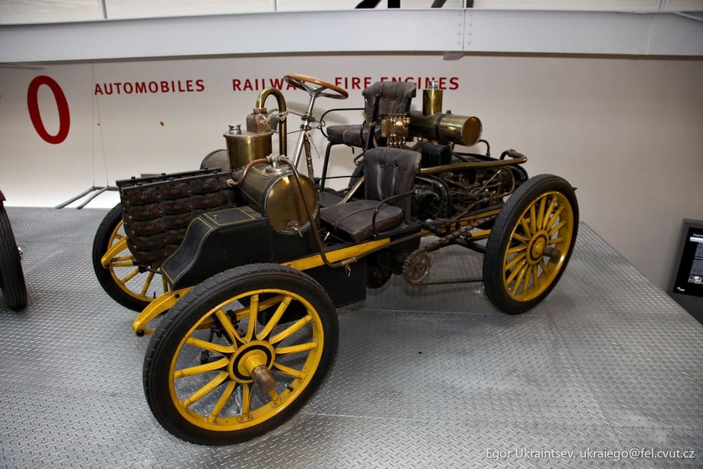 Antique car on display