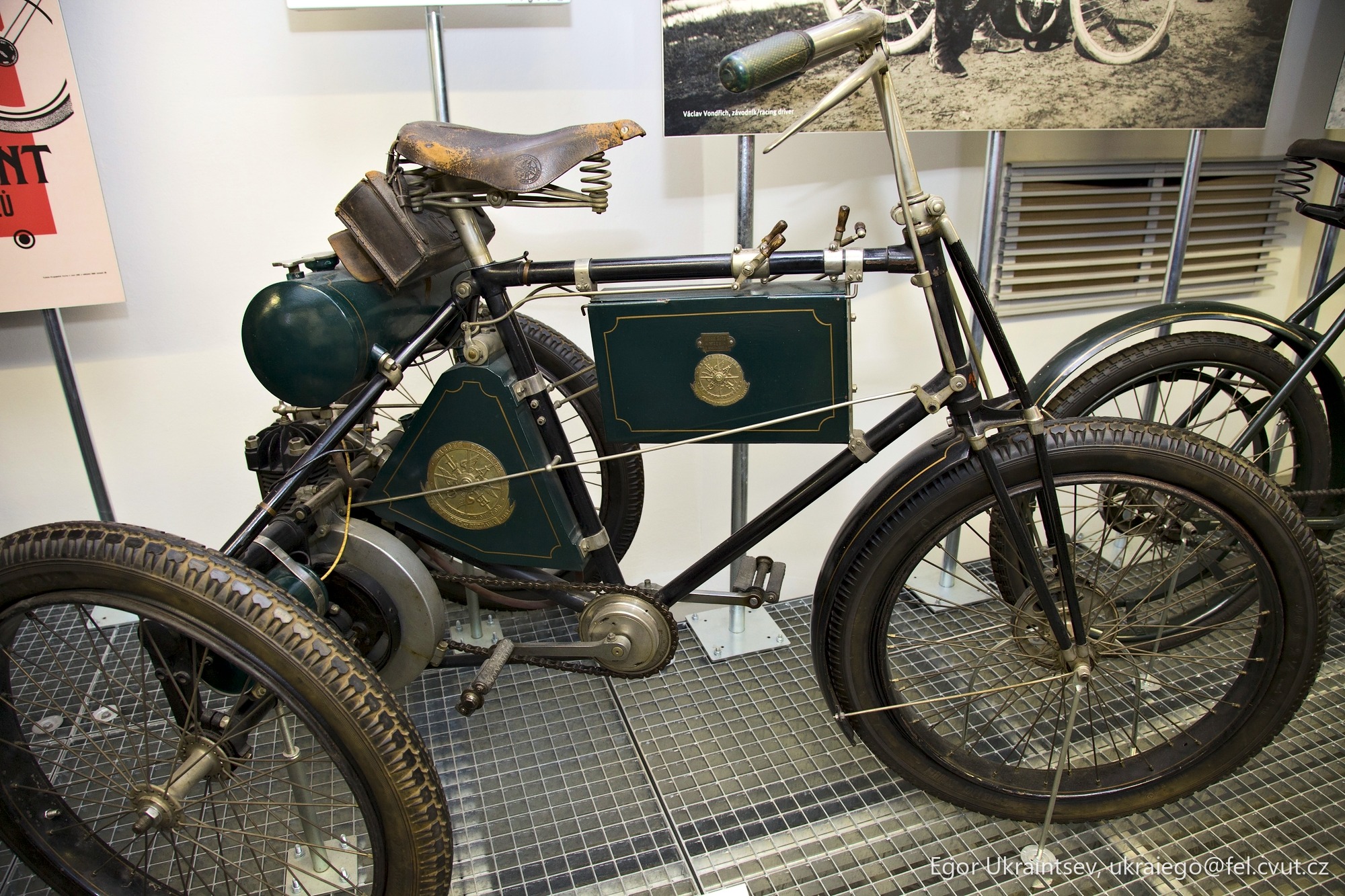 Vintage motorcycle on display