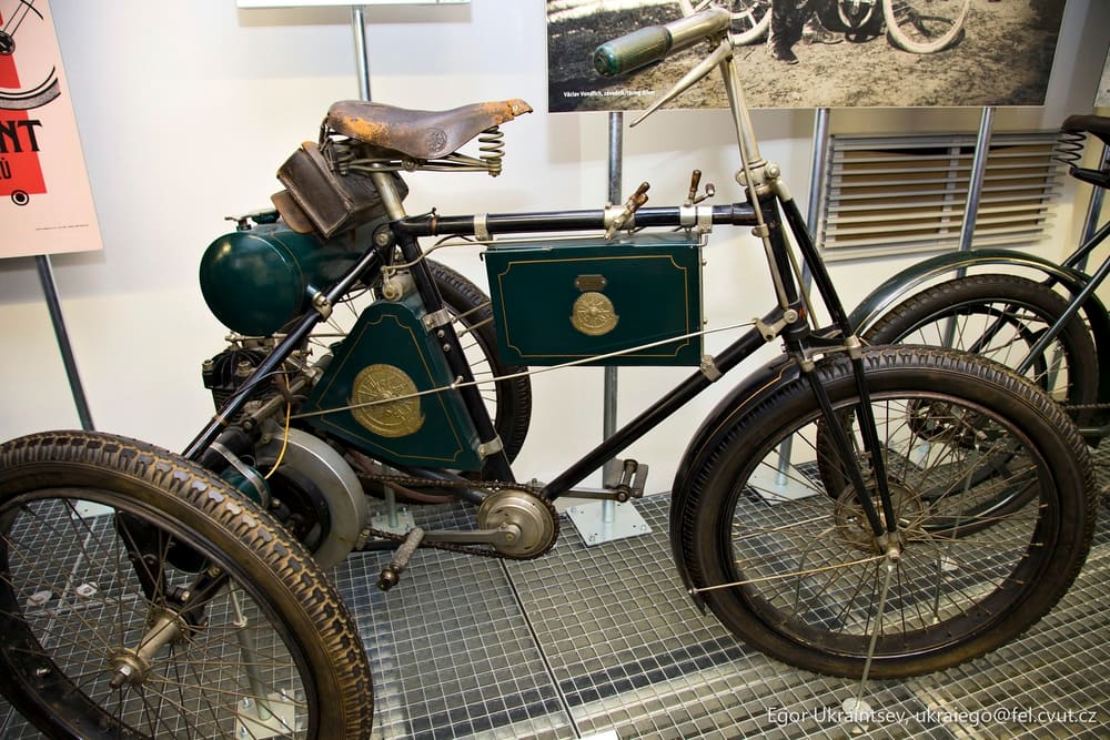 Vintage motorcycle on display