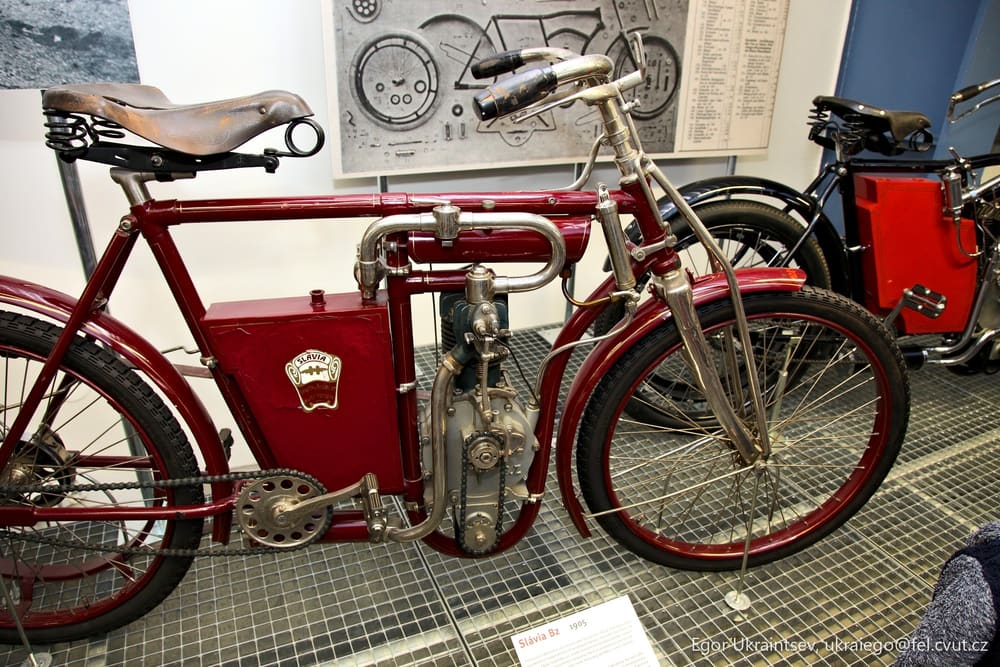 Vintage motorcycle on display