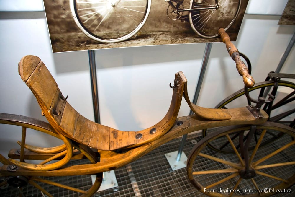 Bicycle and a wooden carton