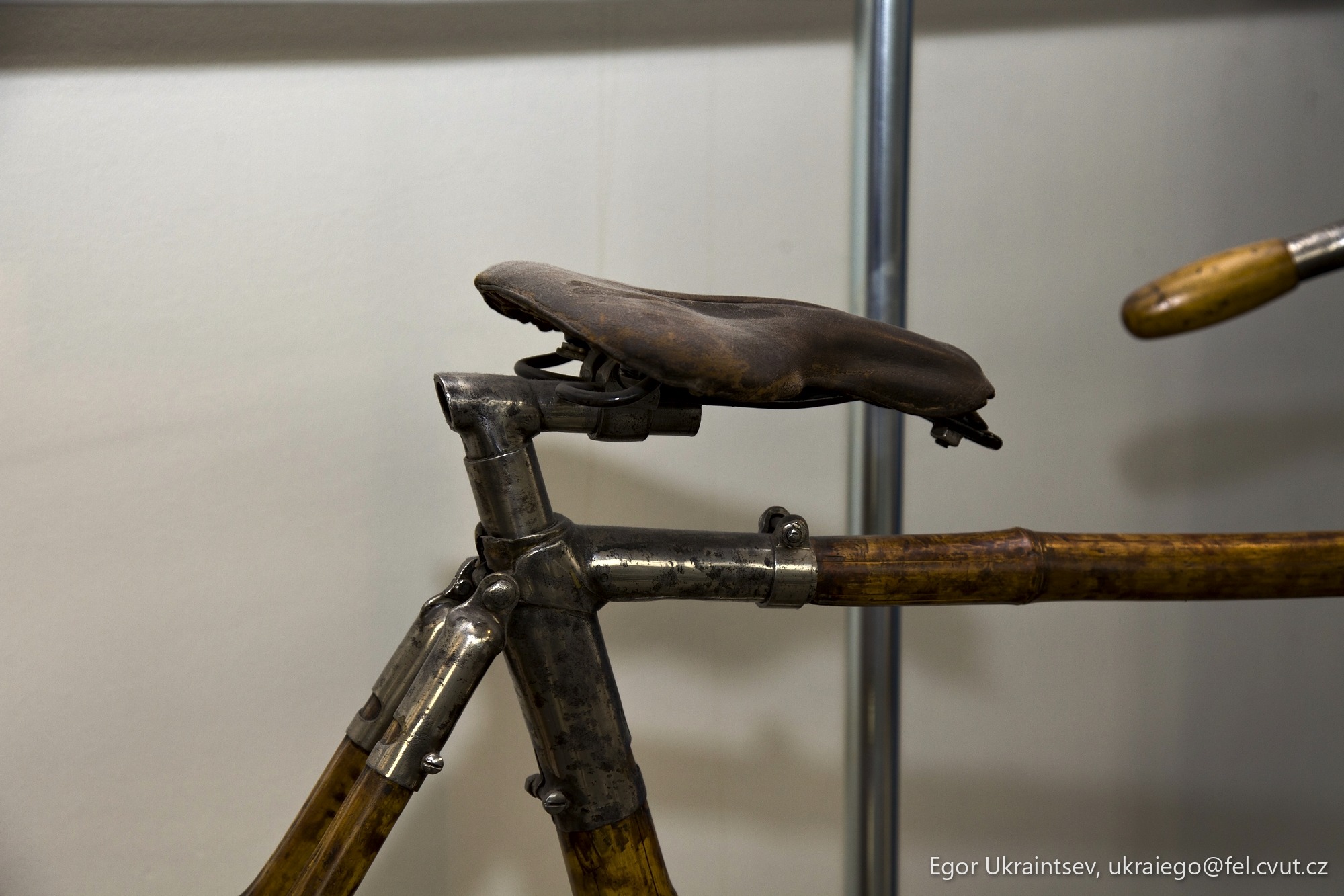 Bicycle with a wooden handle