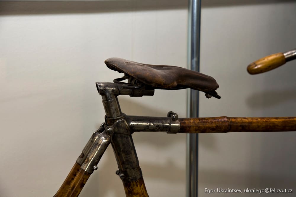 Bicycle with a wooden handle