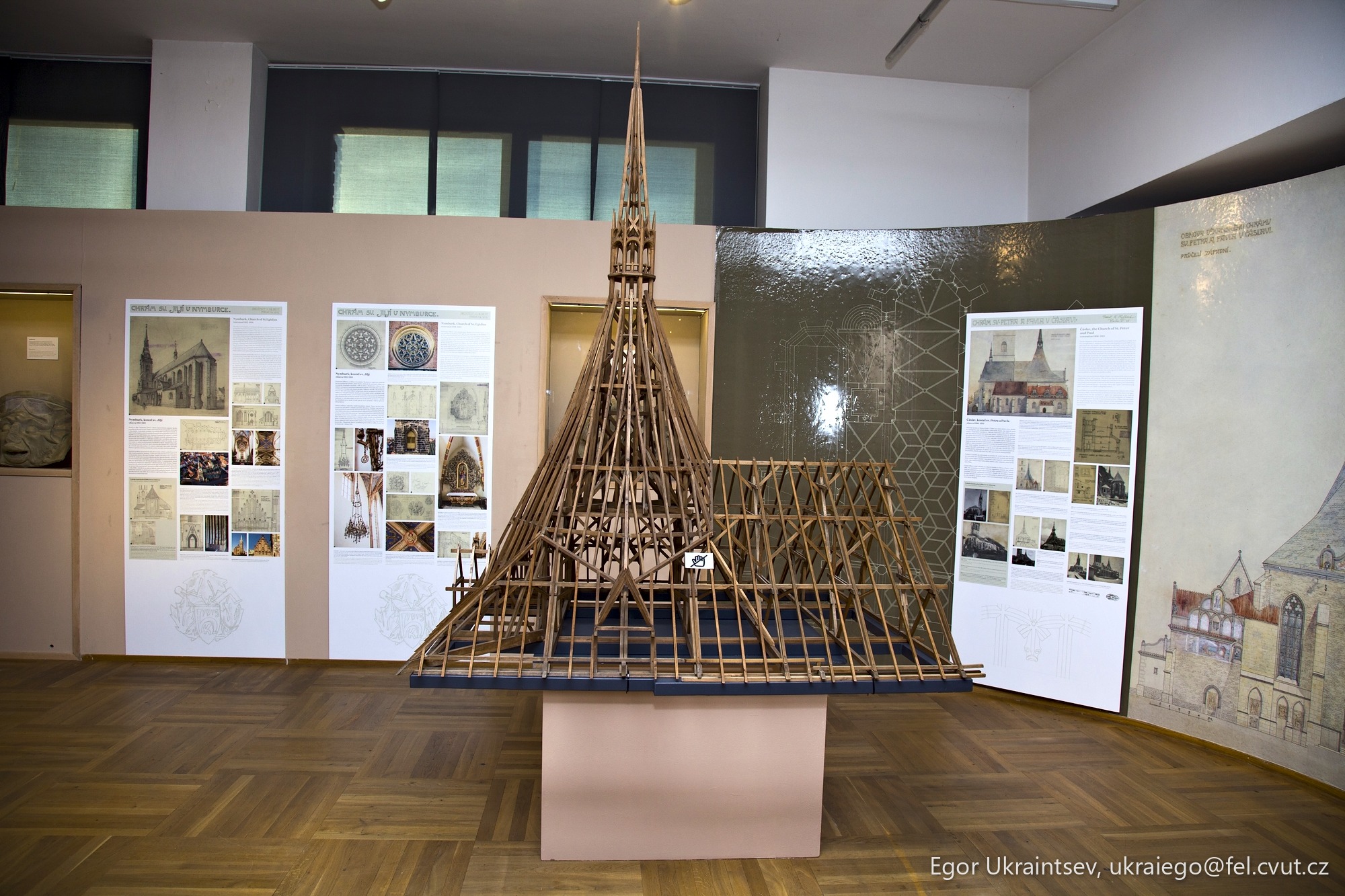 Wooden model of a building