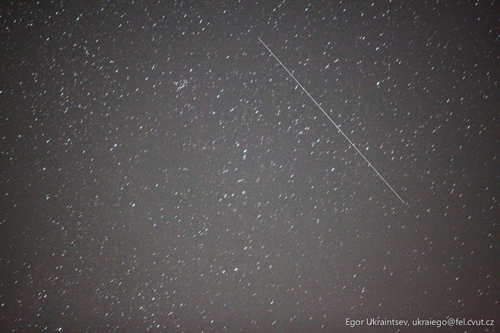 Airplane in the night sky