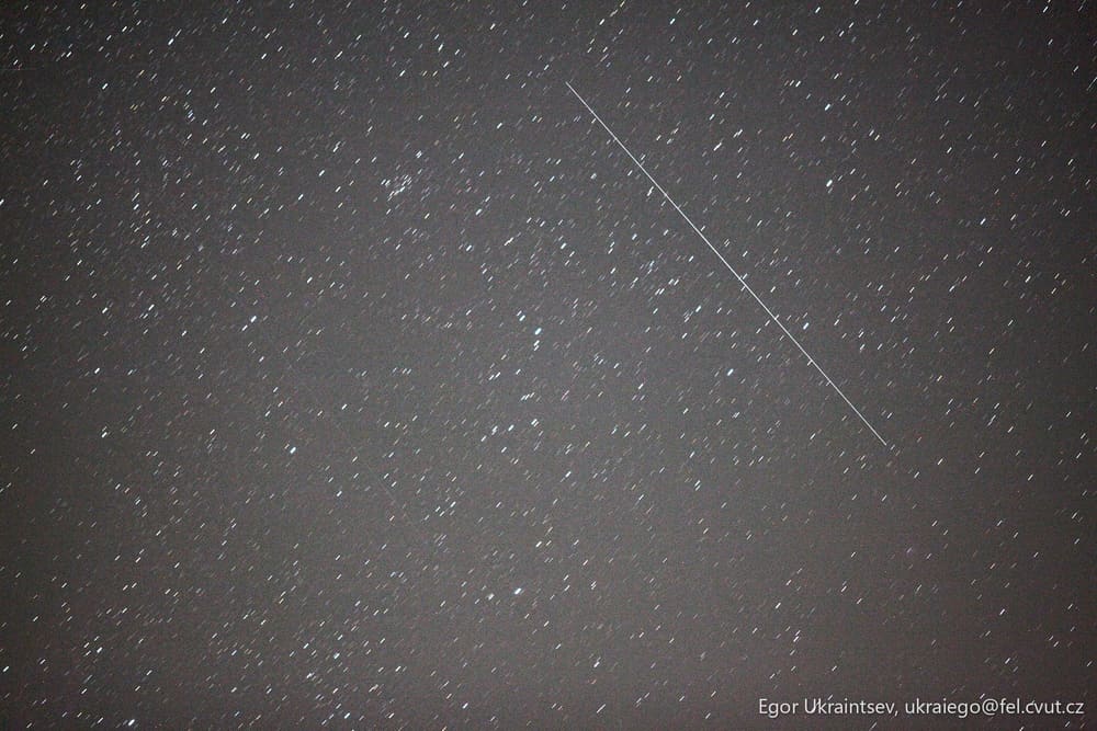 Airplane in the night sky