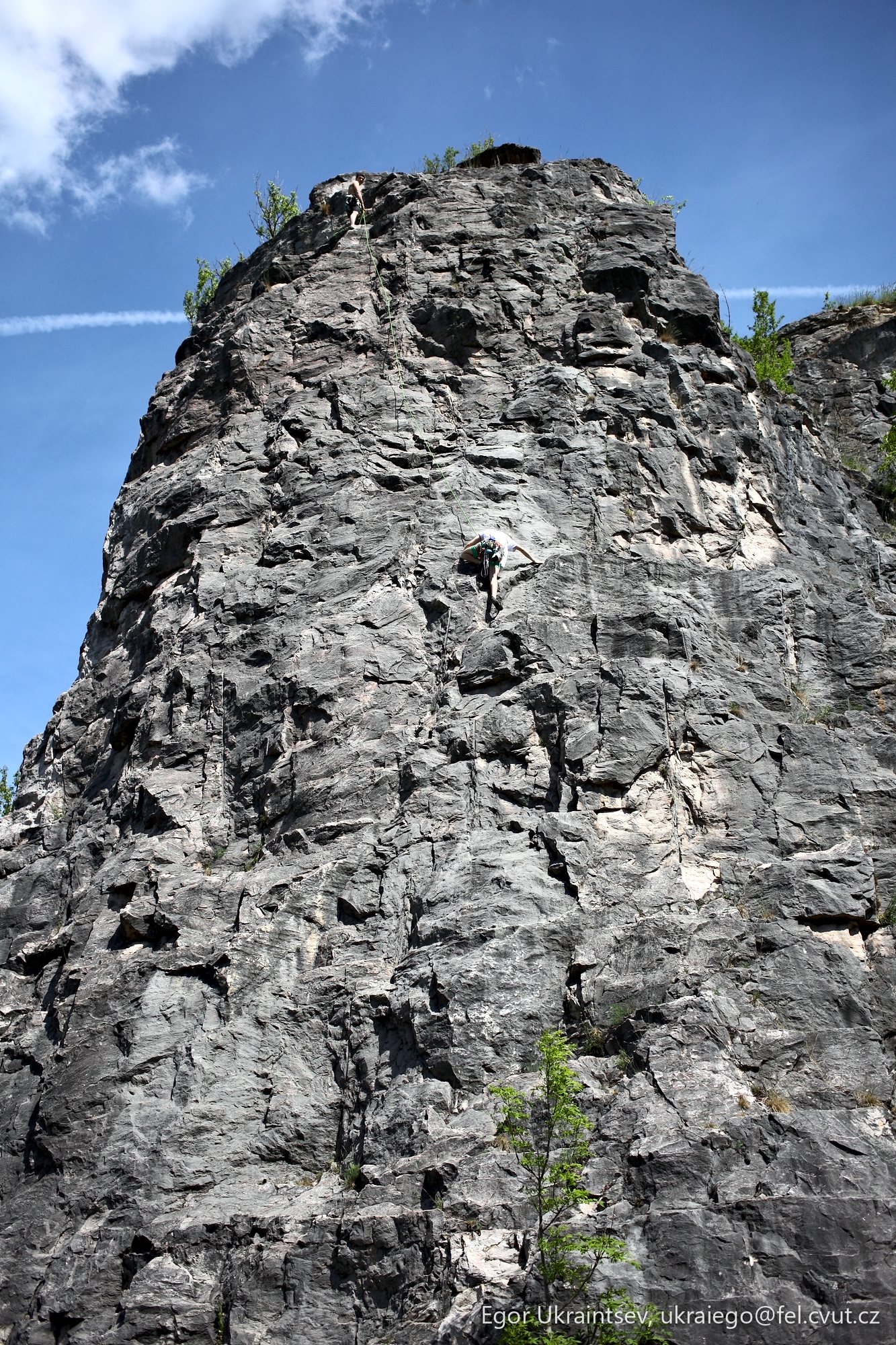 Climber on a rock face