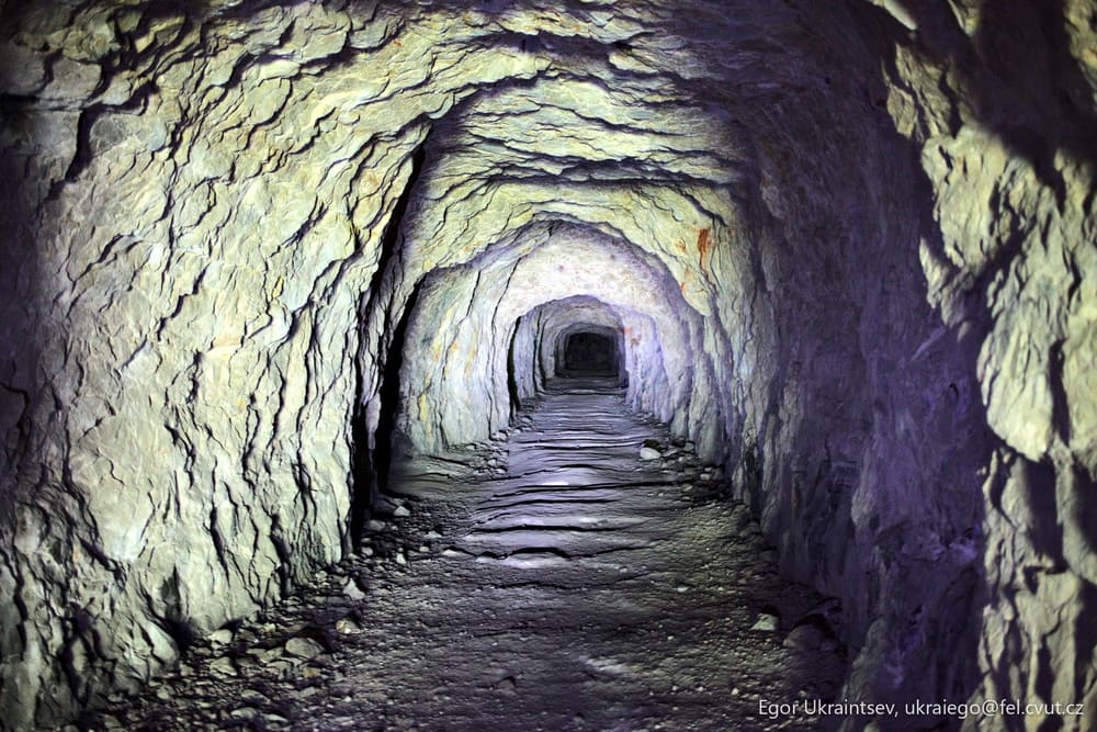Inside of a mine tunnel