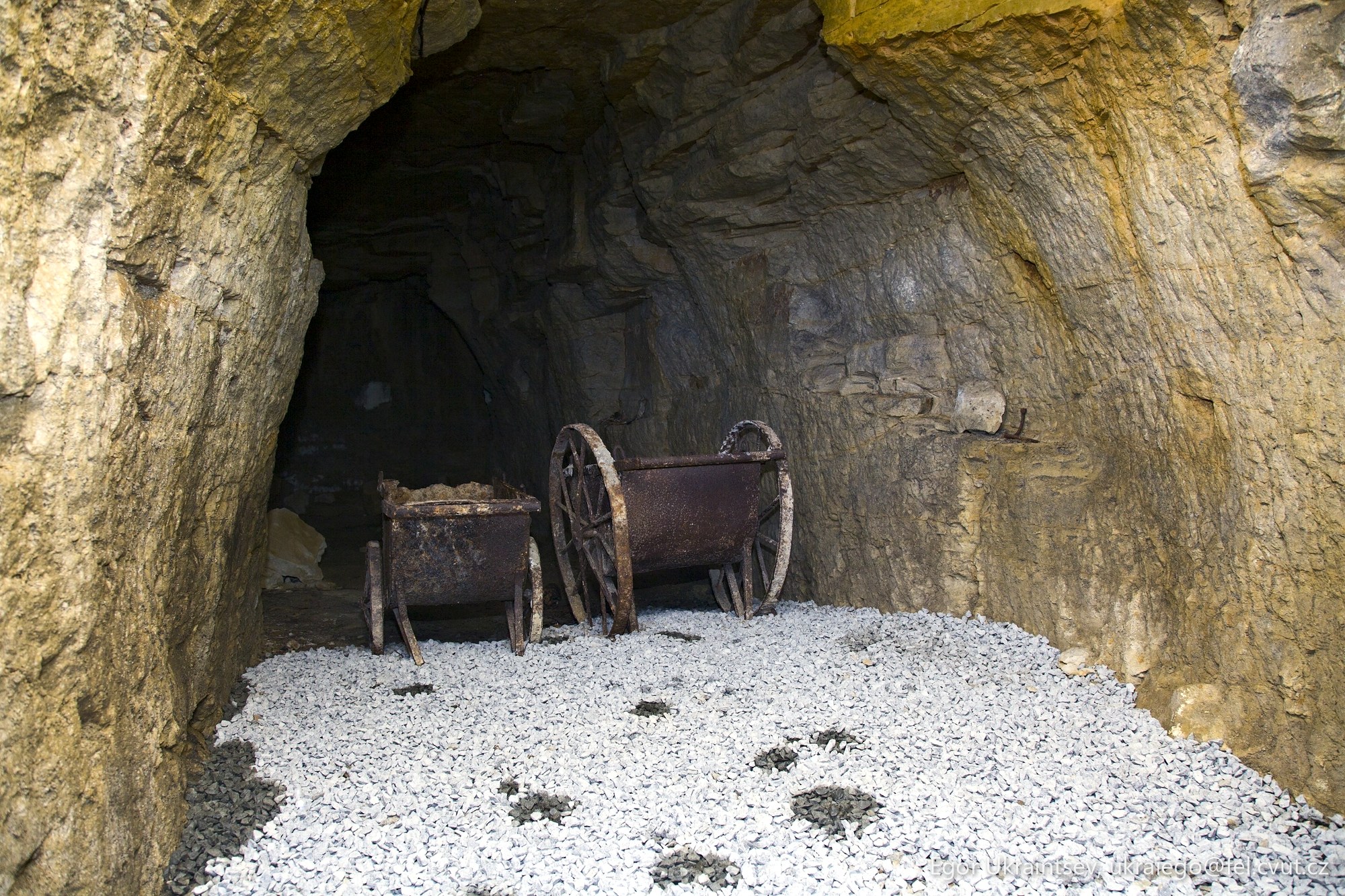 Old wagon in a cave