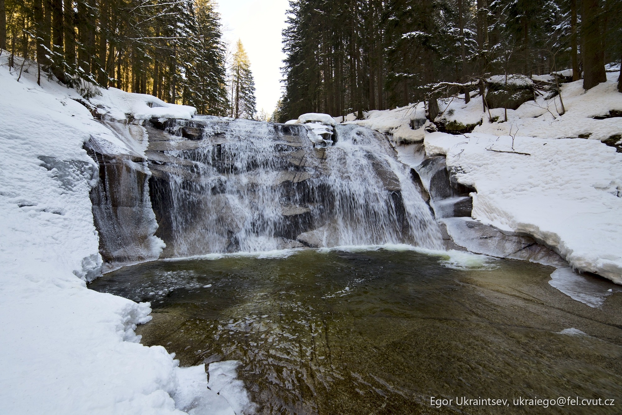 Small waterfall in the snow