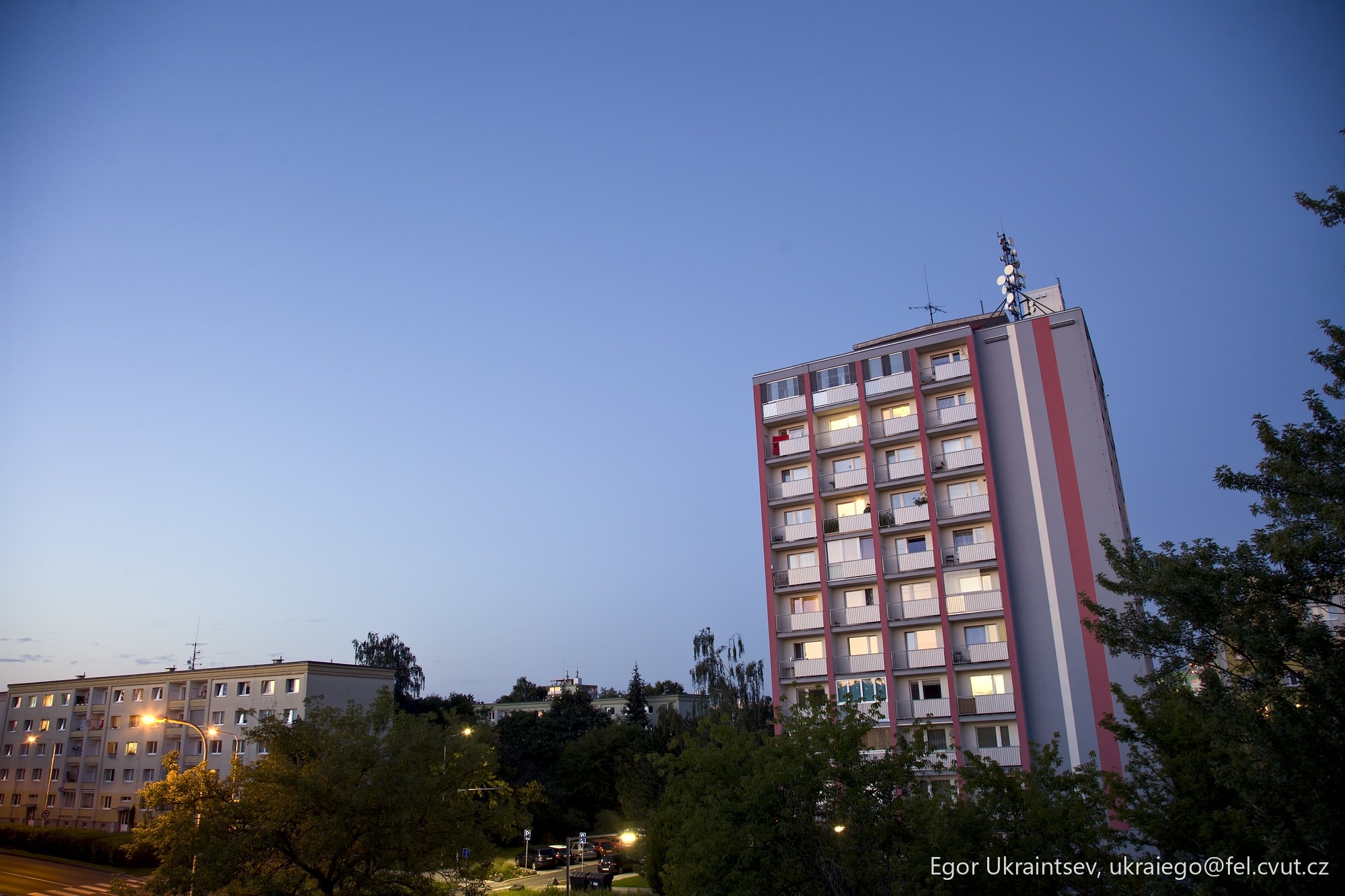 Building in the evening