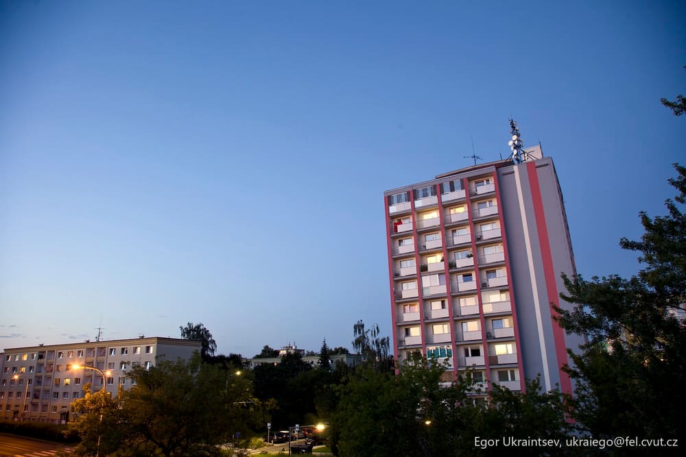 Building in the evening