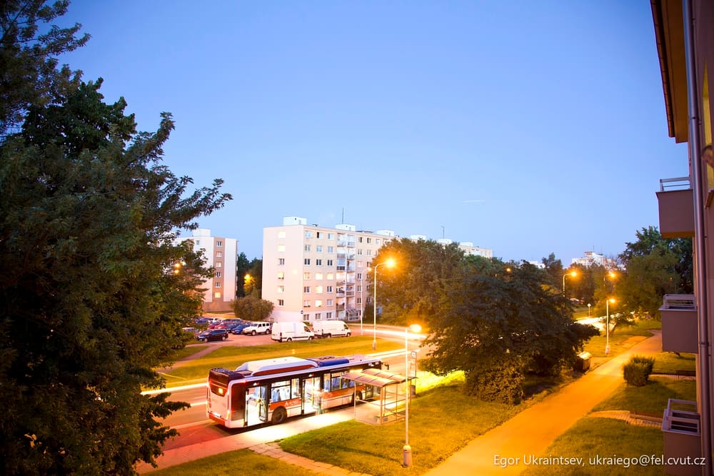 Bus on a city street