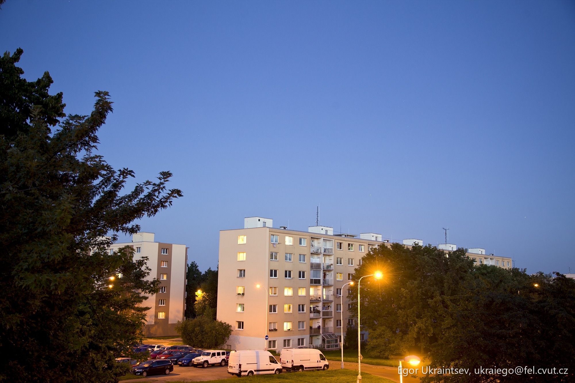 Residential area at night