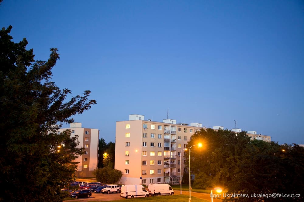 Residential area at night