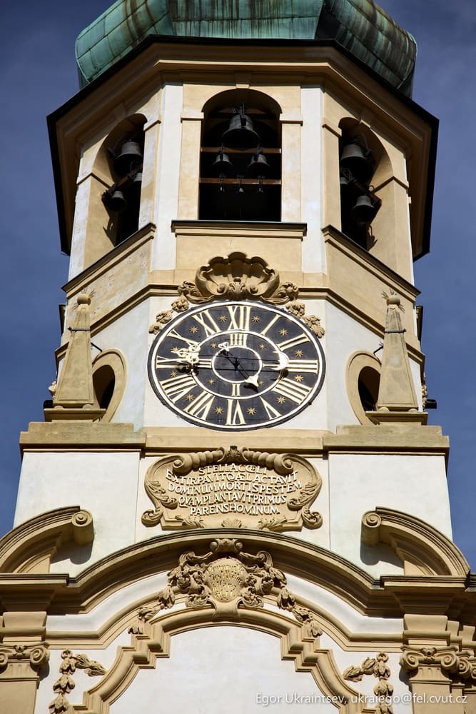 Clock tower with a blue