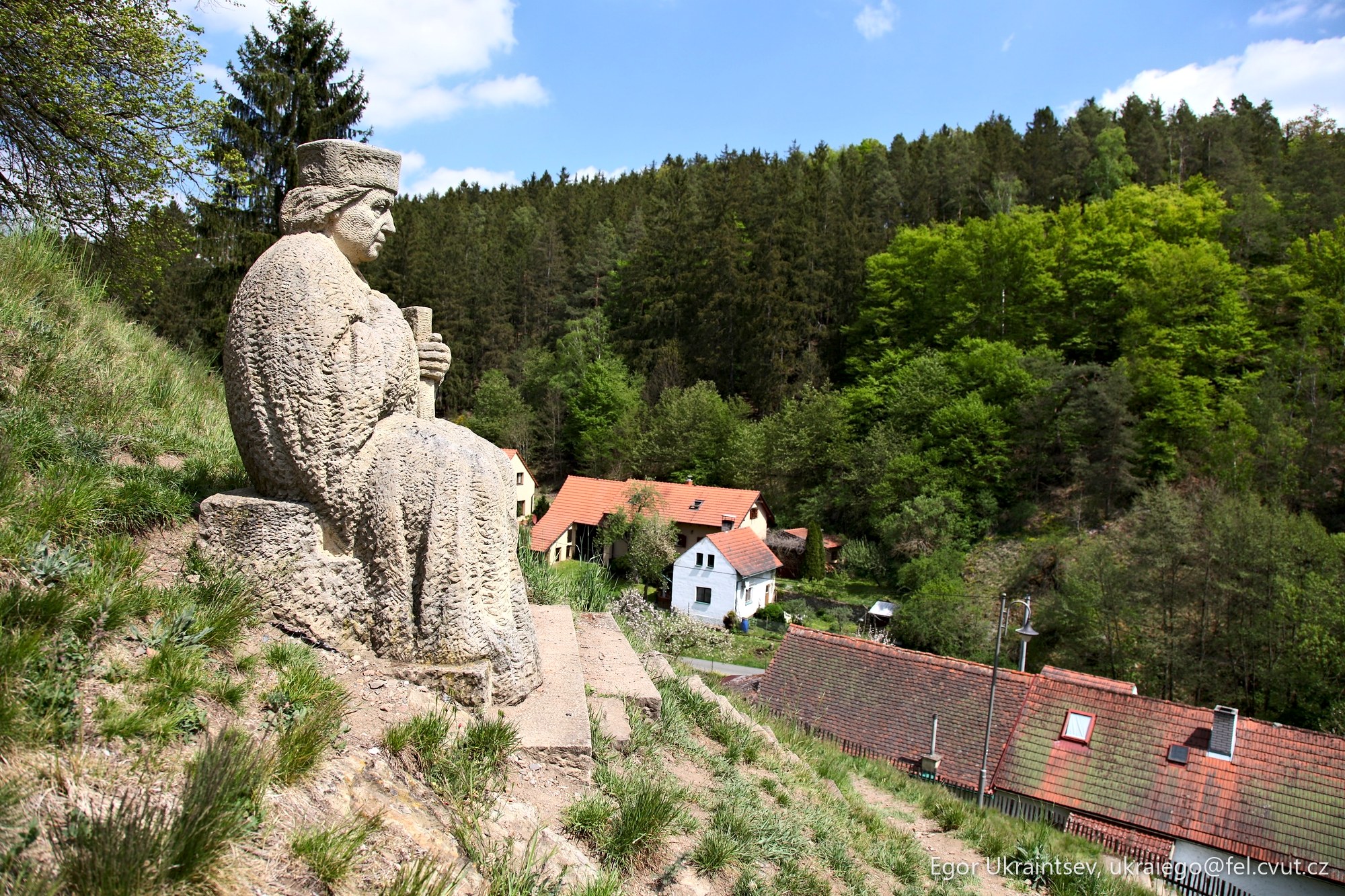 Stone statue of a man