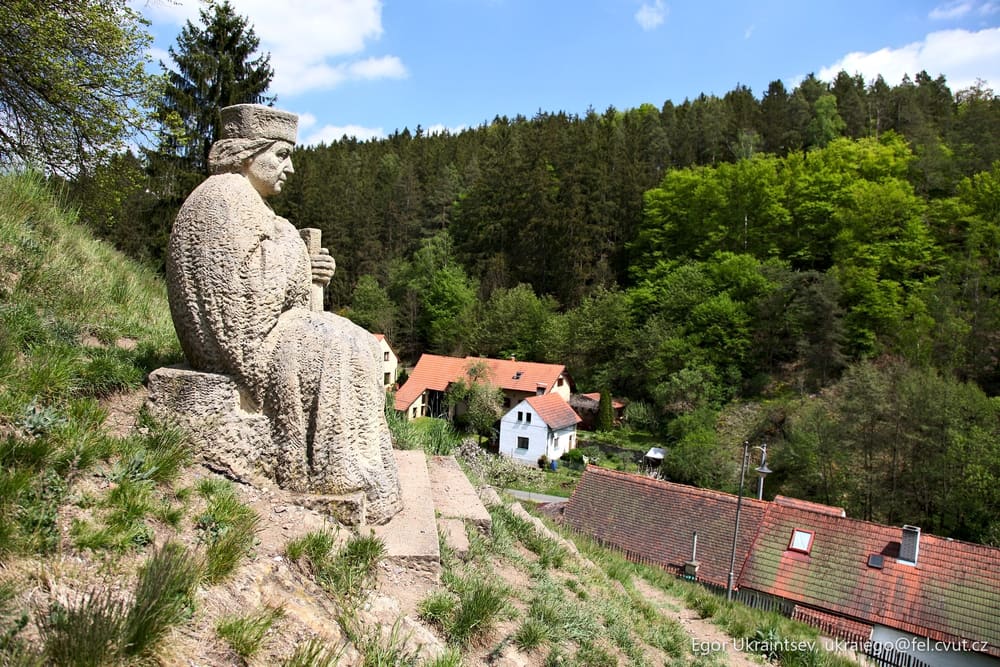 Stone statue of a man