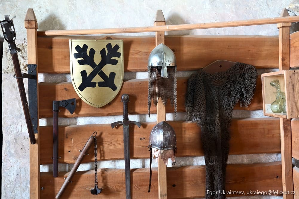 Display of medieval weapons