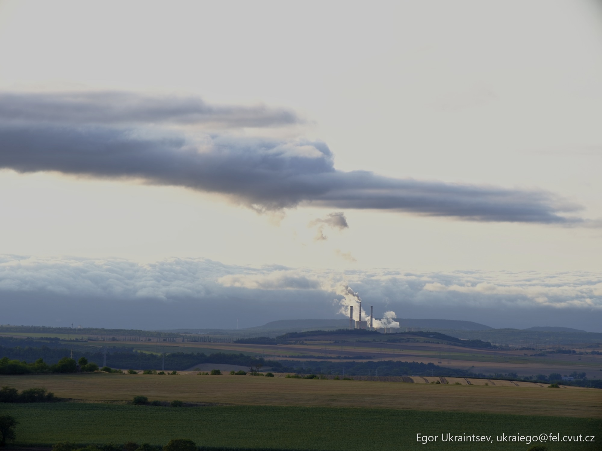 Industrial area with smoke stacks