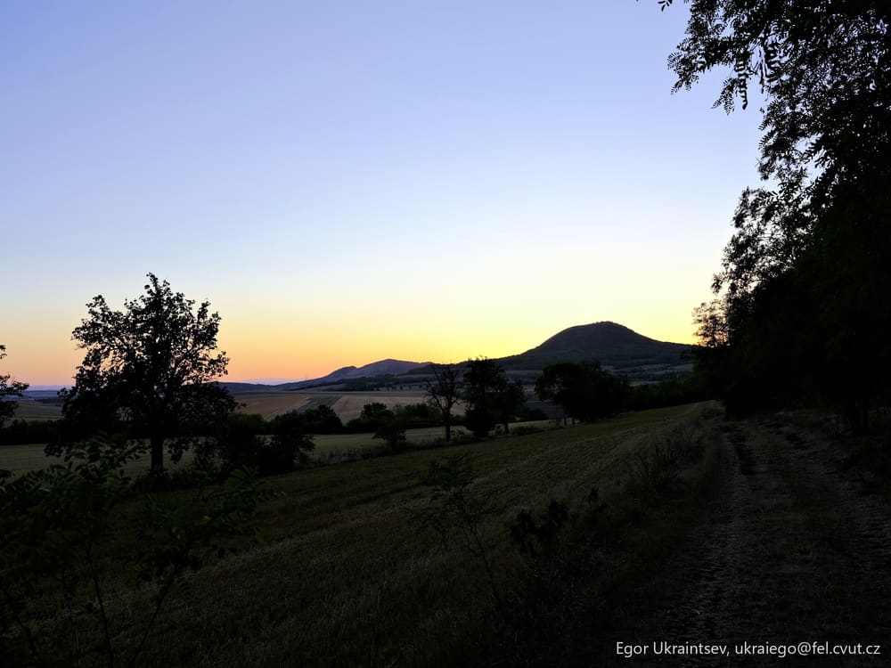 Sun setting over the hills