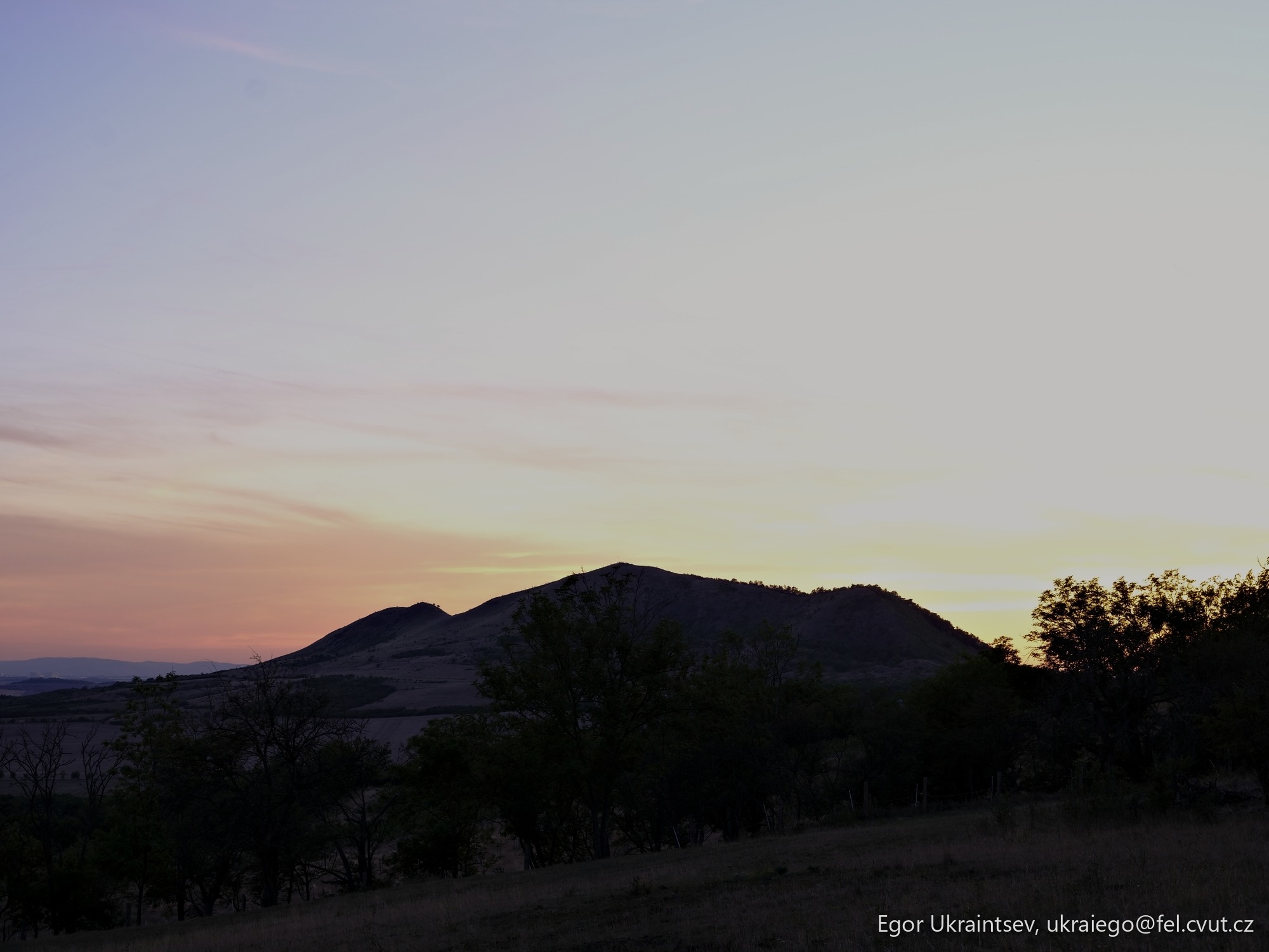 Sun setting over the hills