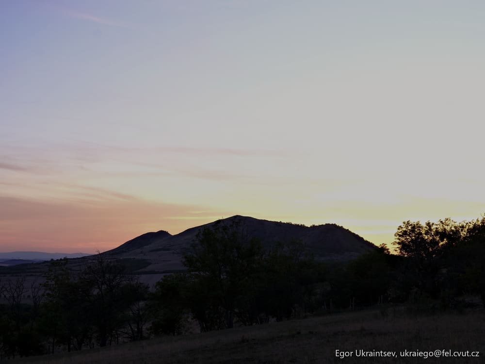Sun setting over the hills