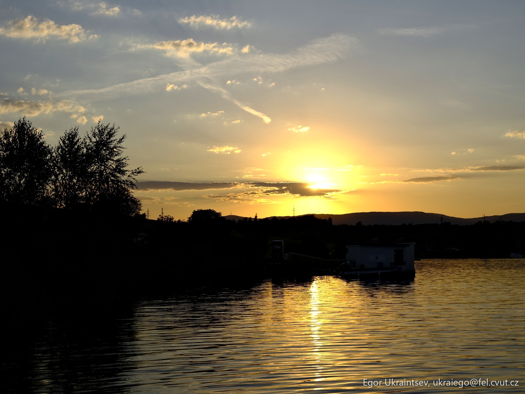 Sun setting over the water