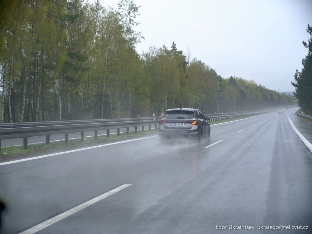 Car driving on a road