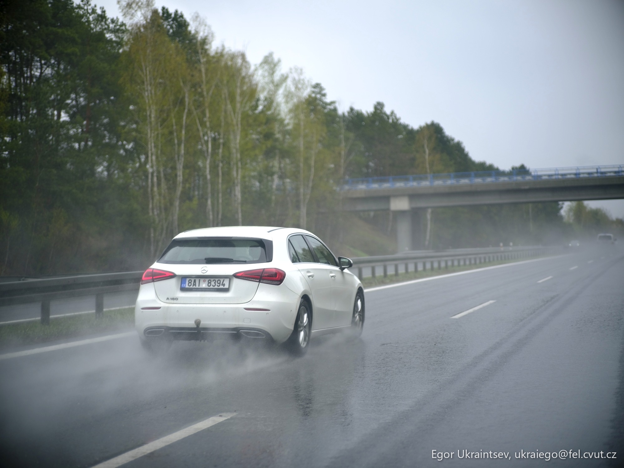 Car driving on a road
