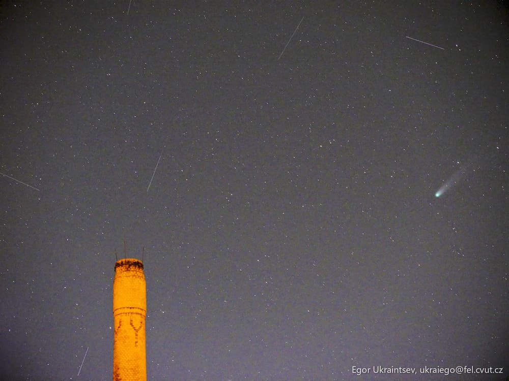 Perseion meteor in the night