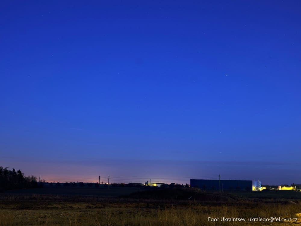 Night sky over a field