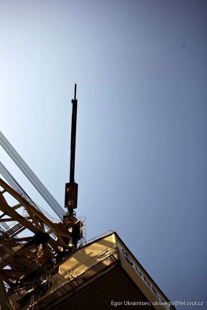 Crane against a blue sky